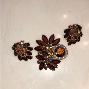 Brooch and earring set